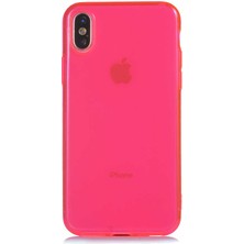 Kılıfmania Apple iPhone Xs Kapak Kamera Korumalı Neon Renkli Silikon Kılıf - Neon Pembe