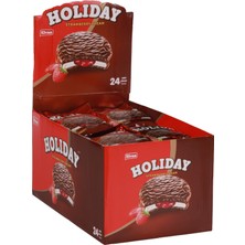 Elvan Holiday Çilekli Sandviç Bisküvi 30 Gr. 24 Lü (1 Paket)