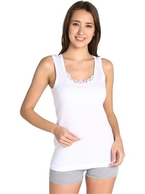 Tutku Bayan 2 Li Paket 140 Ribana Güpürlü Geniş Askılı Atlet