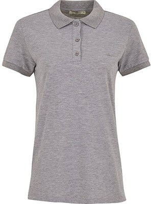 Polo Yaka Gri T-Shırt