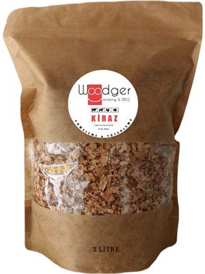 Woodger BBQ & Grill Fümeleme ve Tütsüleme Talaşı - Mangal Barbekü Talaşı - Kiraz - 3 Lt