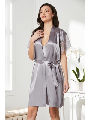 Pierre Cardin  Saten Dantelli Gecelik & Sabahlık Takım  - 4438