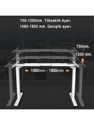 Bibus Çift Motor Elektrikli Yükseklik Ayarlı Masa Mekanizması