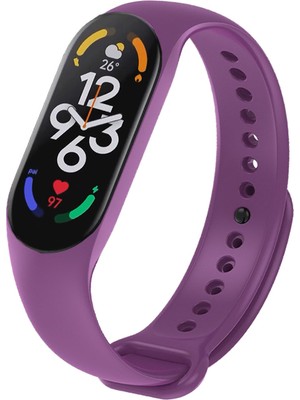 Kyver Xiaomi Mi Band 7 ile Uyumlu Silikon Kordon Mor