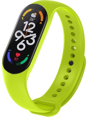 Kyver Xiaomi Mi Band 7 ile Uyumlu Silikon Kordon Fıstık Yeşili