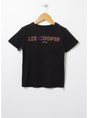 Lee Cooper Baskili Siyah Kiz Çocuk T-Shirt 222 Lcg 242005 Neon Siyah