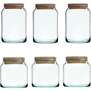 Aware Mantar Kapak Cam Kavanoz - Erzak Saklama Kavanozu 6 Lı Set