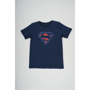 Miniko Kids Erkek Çocuk Lacivert Superman Baskılı Pamuk Tişört
