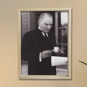 Doğal Çam Ağacı Çerçeveli Atatürk Tablo