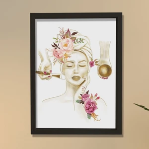 Yüz Bakımı Posteri, Yüz Bakımları Sanatı Güzellik Salonu Dekoru