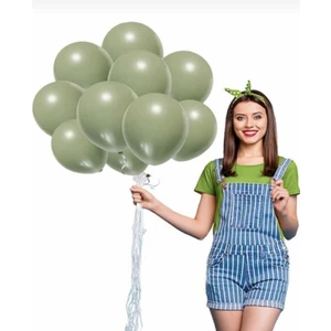 Deniz Party Store Retro Küf Yeşili Latex Balon 10 Adet