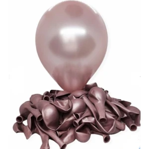 Deniz Party Store Metalik Gül Kurusu  Balon 12 Inç 10 Adet