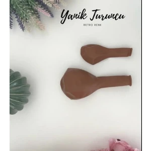 Deniz Party Store Yanık Turuncu Retro Latex Balon 10 Adet
