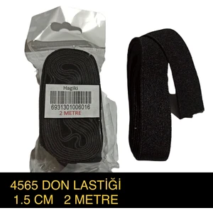 ( 1 Adet) 2 Metre 1,5 cm Siyah Don Lastiği