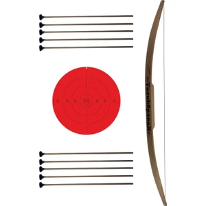 Doğal Ahşap Ok Yay Hedef Seti, 1 Adet Yay + 10 Adet Ok + Hedef