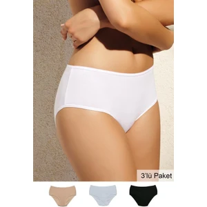 Pierre Cardin Maxi Cut 3'lü Ekonomik Paket Yüksek Bel Pamuklu Basic Slip Külot