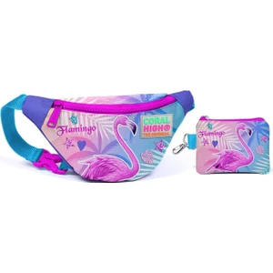 Coral High Flamingo Baskılı Bel Çantası Seti - Kız Çocuk