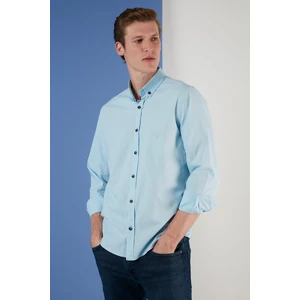 % 100 Pamuk Regular Fit Düğmeli Yaka Gömlek Erkek Gömlek CF21S124693