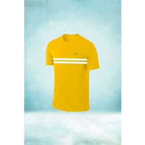 Poseidon Storm Büyük Beden Erkek Sarı Dri-Fit Kumaş Baskısız Yuvarlak Yaka Kısa Kol T-Shirt   (4xl- 10XL)