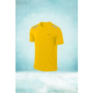 Poseidon Storm Büyük Beden Erkek Sarı Dri-Fit Kumaş Baskısız Yuvarlak Yaka Kısa Kol T-Shirt   (4xl- 10XL)