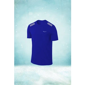 Poseidon Storm Büyük Beden Erkek Mavi Dri-Fit Kumaş Baskısız Yuvarlak Yaka Kısa Kol T-Shirt    (4xl- 10XL)