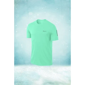 Poseidon Storm Büyük Beden Erkek Su Yeşili Dri-Fit Kumaş Sıfır Yaka Kısa Kol Konforlu T-Shirt   (4xl- 10XL)