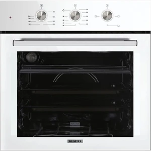 Kristal Beyaz Cam Ankastre Fırın B66 - S2 (Mt) 3 Pro 3 Düğme(Plus) Cam Tel Raf Beyaz)