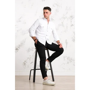 Regular Fit Çift Cepli Renkli Erkek Pamuklu Kot Gömlek