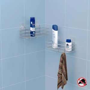 Teknotel Yapişkanli Kancali 2 Adet Banyo Rafi Si̇lver ST217H