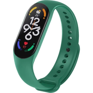 Xiaomi Mi Band 7 ile Uyumlu Silikon Kordon Koyu Yeşil