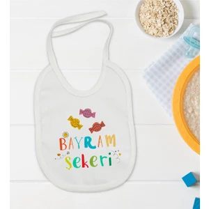 Bk Kids Bayram Şekeri Tasarımlı Bebek Mama Önlüğü - Model 1