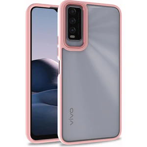 Vivo Y20S Renkli Kenarlı Parlak Flora Kılıf + Ekran Koruyucu