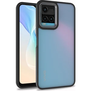 Vivo Y21S Renkli Kenarlı Parlak Flora Kılıf + Ekran Koruyucu