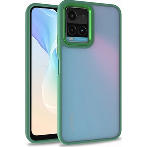 Vivo Y21S Renkli Kenarlı Parlak Flora Kılıf + Ekran Koruyucu