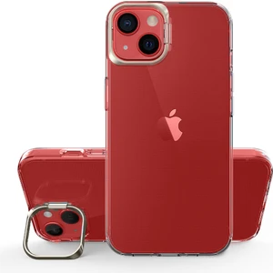 iphone 13 Kamera Standlı Renkli Kenar Şeffaf Skuba Kılıf + Ekran Koruyucu