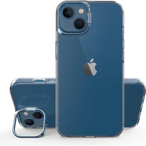 iphone 13 Kamera Standlı Renkli Kenar Şeffaf Skuba Kılıf + Ekran Koruyucu