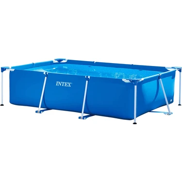Intex Dikdörtgen Yer Üstü Havuz 220x150x60 Cm Paslanmaz Çerçeve Dayanıklı PVC Polyester Mavi