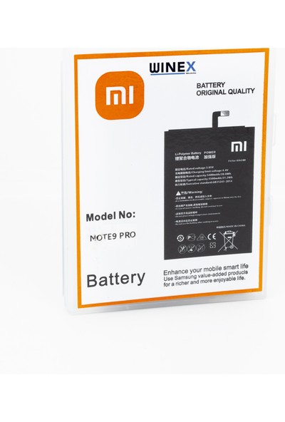 Winex Redmi Note 9 Pro Güçlendirilmiş Premium Batarya