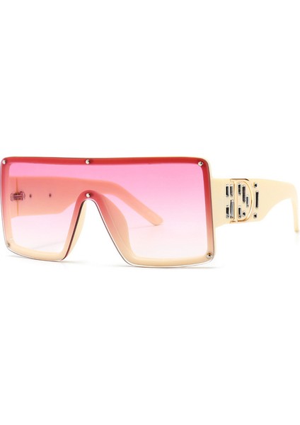 Vintage Tarz Unisex Güneş Gözlüğü - Bej/pembe (Yurt Dışından)