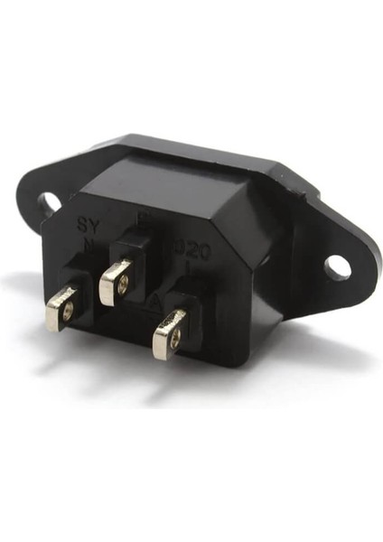 IC-212 C14 Power Soket Erkek Kulaklı 220V Lehim Tip - 5 Adet