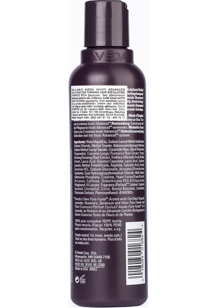 Invati Advanced Exfoliating Rich Zengin Doku Şampuan 200 Ml