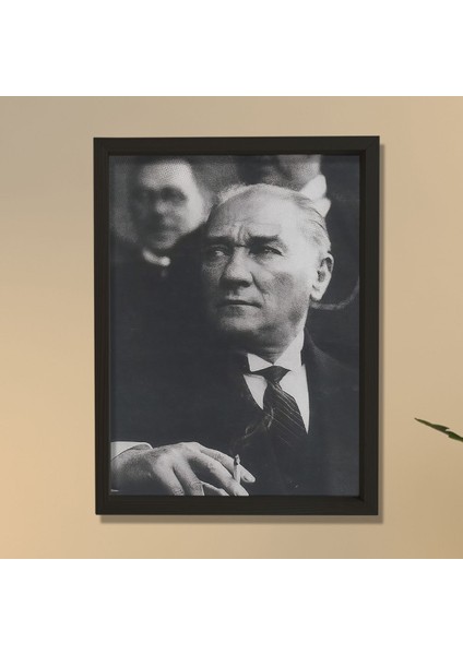 Doğal Çam Ağacı Çerçeveli Atatürk Tablo