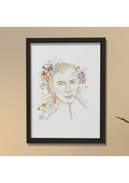 Yüz Işlemleri, Fraxel Lazer, Botox, Dolgu,plastik ve Estetik Cerrahı, Doktor Odası Duvar Tablosu