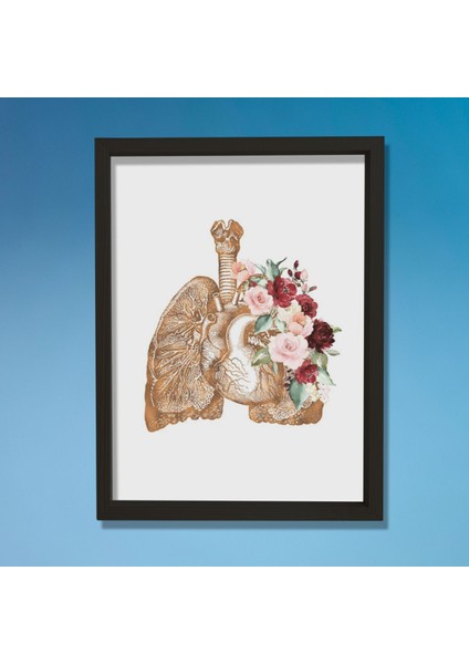Akciğer Anatomisi Sanatı, Göğüs Cerrahisi Sanatı, Göğüs Hastalıkları Doktor Ofisi Duvar Tablosu