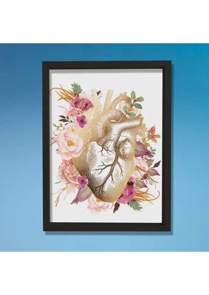 Anatomik Kalp Sanatsal Baskı, Kardiyolog Hediyesi, Doktor Ofisi Duvar Tablosu