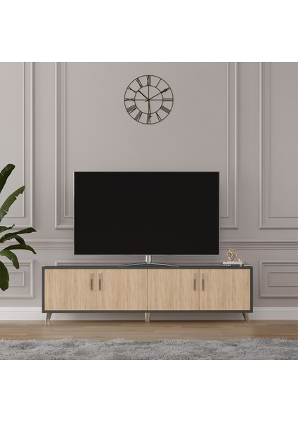 Tv Ünitesi Yıldız Sonoma & Koyu Gri Asra Trend T-07