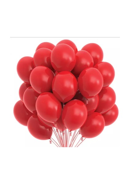 Pastel Kırmızı Latex Balon 10 Adet