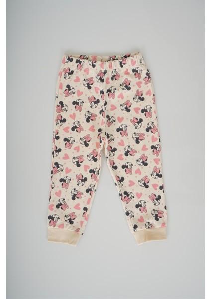 Kız Çocuk Desenli Pamuk Bileği Ribanalı Pijama Altı