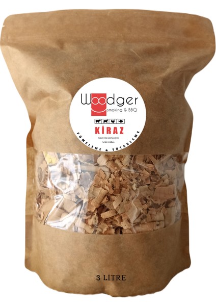 Fümeleme ve Tütsüleme Talaşı - Mangal Barbekü Talaşı - Kiraz - 3 Lt