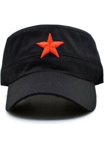 Yıldızlı Fidel Castro Che Guevara Şapkası Siyah Renk